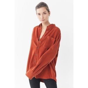 urban color pop corduroy button down shirt
